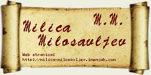 Milica Milosavljev vizit kartica